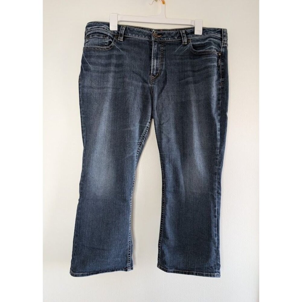 Silver Jeans Women's Size 42x25 Suki Capri Denim High Rise Stretch Dark Wash Mom